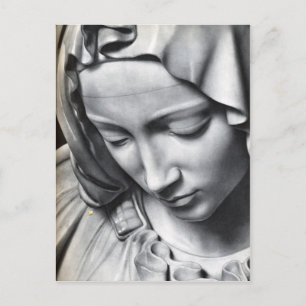 Michelangelo's Pieta detail of Virgin Mary's face Postcard