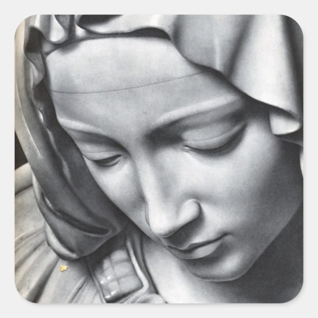 Michelangelo's Pieta detail of Virgin Mary's face Square Sticker (Front)