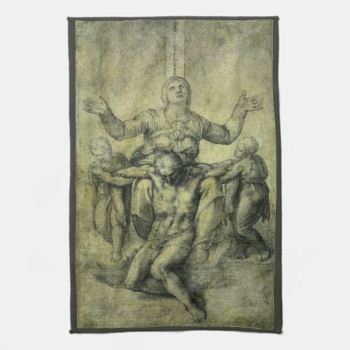 Michelangelos Pieta for Vittoria Colonna Kitchen Towel