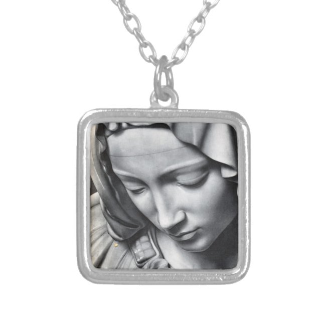 Michelangelo's Pieta Virgin Mary Pendant Necklace (Front)
