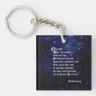 Michelangelo's poem about the night keychain