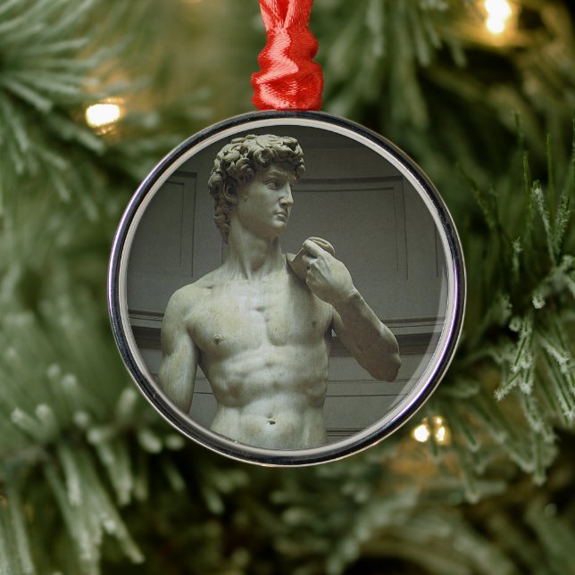 Michelangelo's Statue of David Metal Ornament (Tree)
