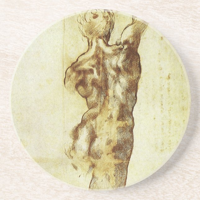 Michelangelo's Study for the Battle of Cascina Sandstone Coaster (Front)