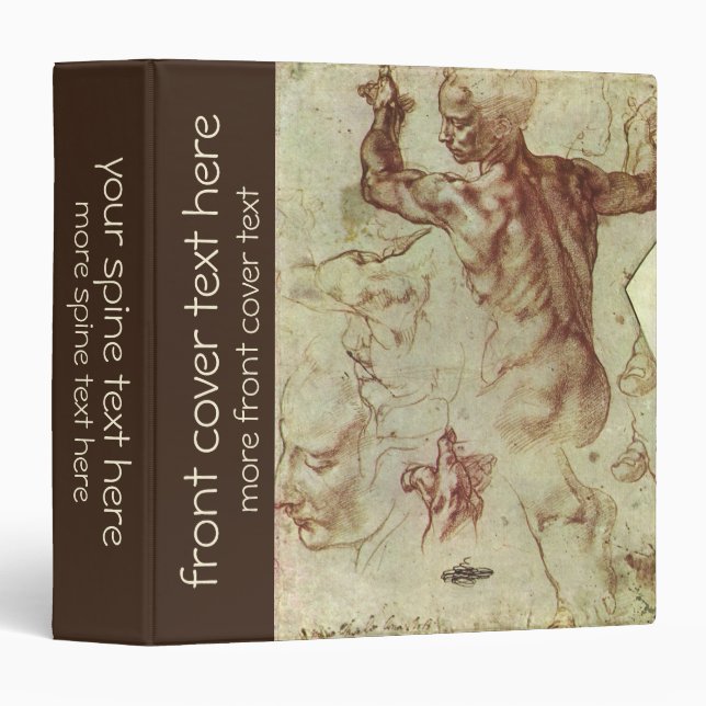 Michelangelo's Study of a Libyan Sibyl 3 Ring Binder (Front/Spine)