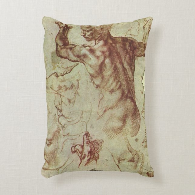 Michelangelo's Study of a Libyan Sibyl Accent Pillow (Front(Vertical))