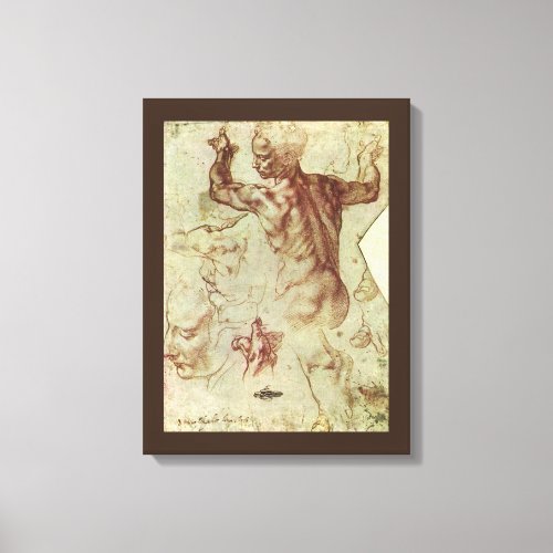 Michelangelos Study of a Libyan Sibyl Canvas Print