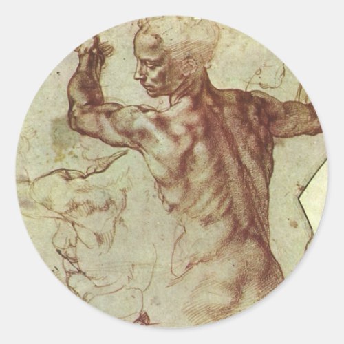 Michelangelos Study of a Libyan Sibyl Classic Round Sticker