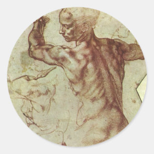 Michelangelo's Study of a Libyan Sibyl Classic Round Sticker
