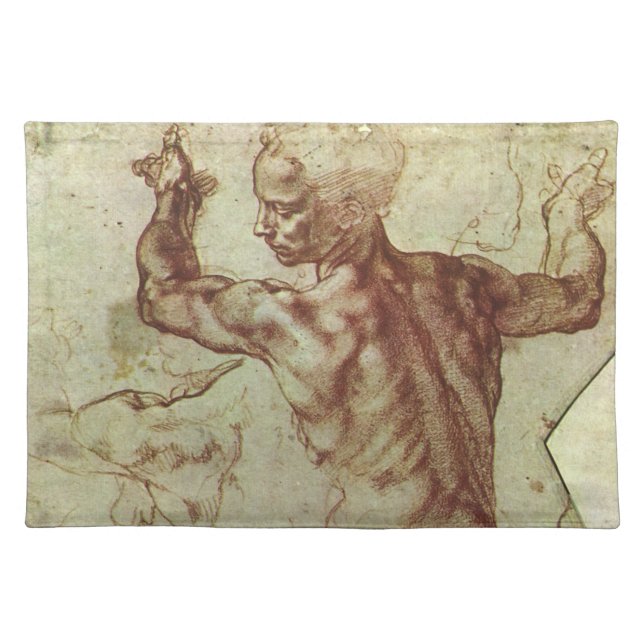 Michelangelo's Study of a Libyan Sibyl Cloth Placemat (Front)