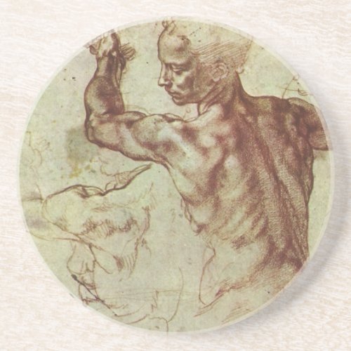 Michelangelos Study of a Libyan Sibyl Drink Coaster