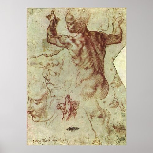 Michelangelos Study of a Libyan Sibyl Poster