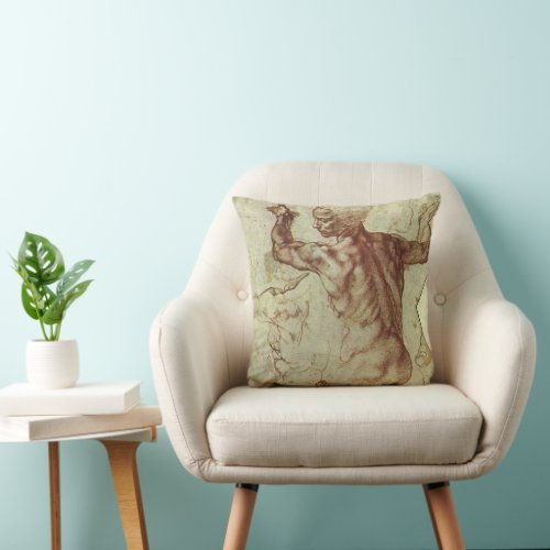 Michelangelos Study of a Libyan Sibyl Throw Pillow