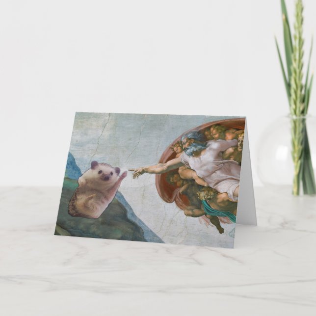 Michelangelo's The Creation of Hedgehog Card (Front)