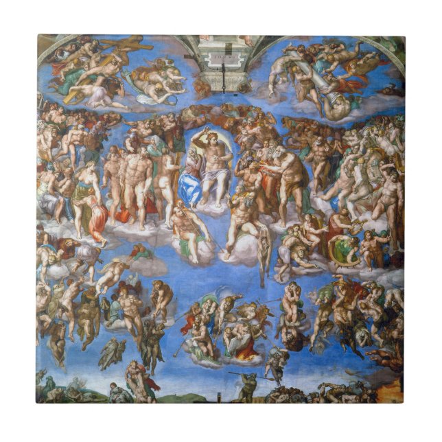 Michelangelo's The Last Judgement Ceramic Tile (Front)