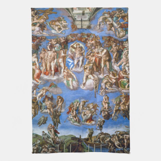 Michelangelo's The Last Judgement Kitchen Towel (Vertical)