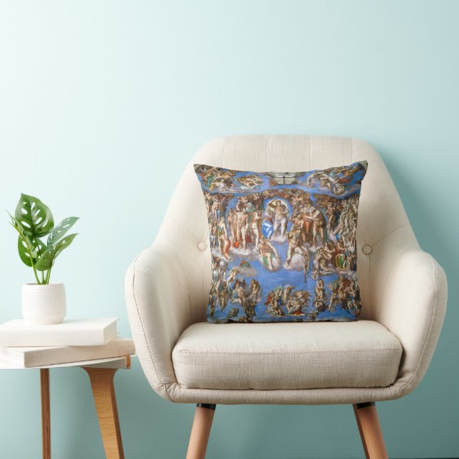 Michelangelo's The Last Judgement Throw Pillow (Chair)