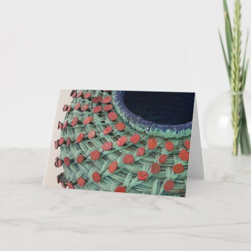 Michele Hament Painted Pine Needle basket Note Card