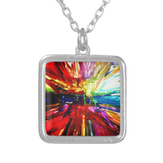 michele's multi colors silver plated necklace