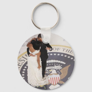 Michelle and Barack Obama Keychain