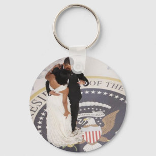 Michelle and Barack Obama Keychain