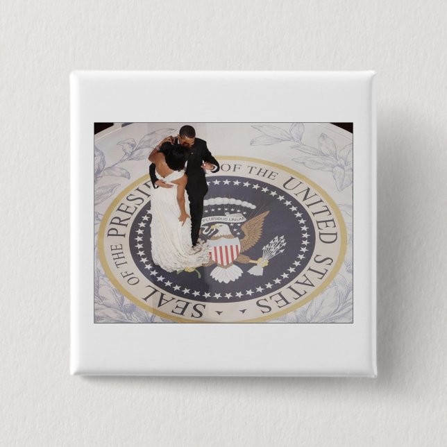Michelle and Barack Obama Pinback Button (Front)