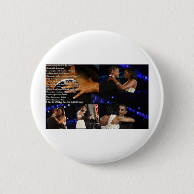 Michelle & Barack Obama Love Pinback Button (Front)