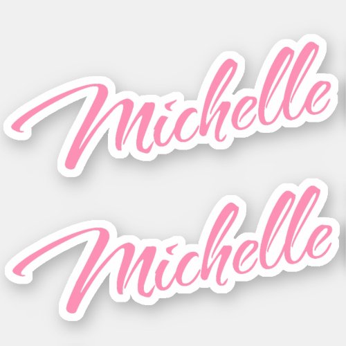 Michelle Decorative Name in Pink x2 Sticker