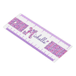 Michelle doodle or your letter M name pink purple Ruler