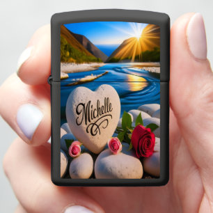 Michelle Heartfelt Sunset at the River Zippo Lighter