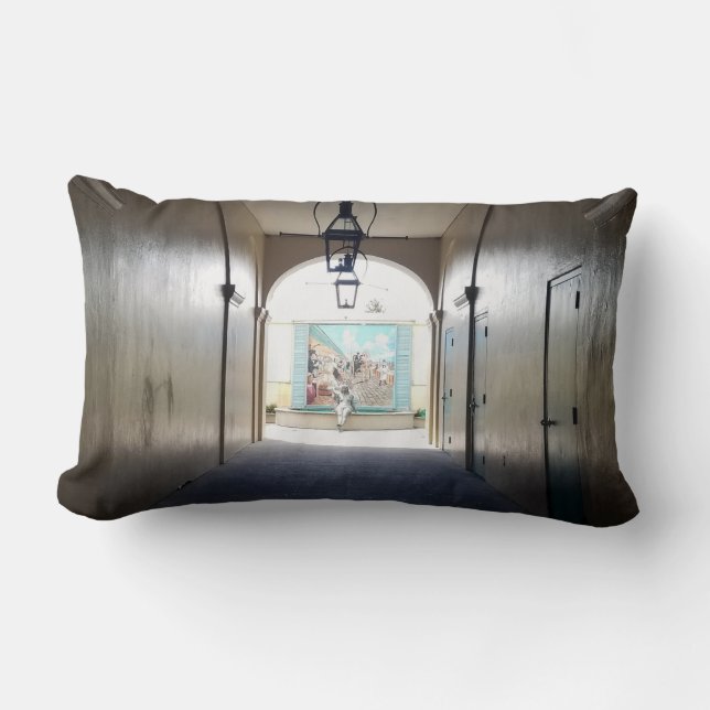 Michelle in New Orleans French Quarter Lumbar Pillow (Front)
