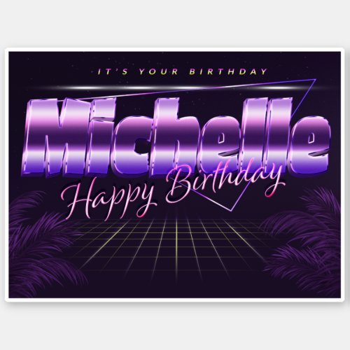 Michelle Name First name retro Sticker Birthday