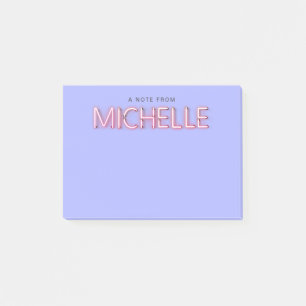 Michelle name in glowing neon lights novelty post-it notes