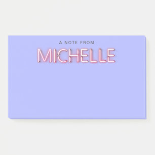 Michelle name in glowing neon lights novelty post-it notes