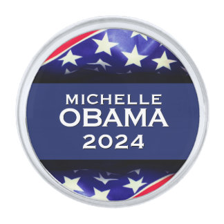 Michelle OBAMA 2024 Silver Finish Lapel Pin