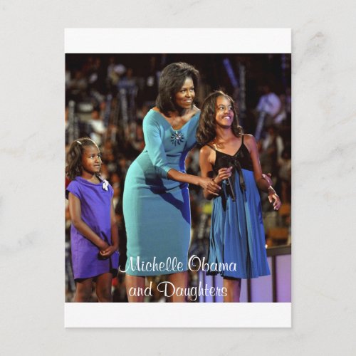 Michelle Obama and Daughters Postcard