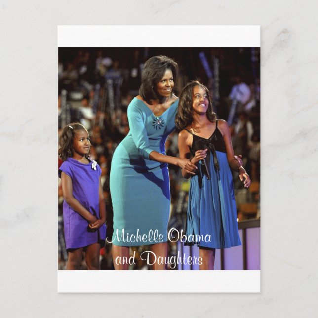Michelle Obama and Daughters Postcard (Front)