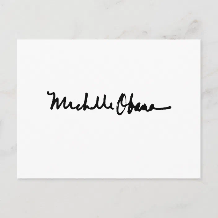 Michelle Obama Autograph Png Postcard Zazzle Com