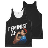 Michelle Obama - Feminist AF - white -- All-Over-Print Tank Top (Front and Back)
