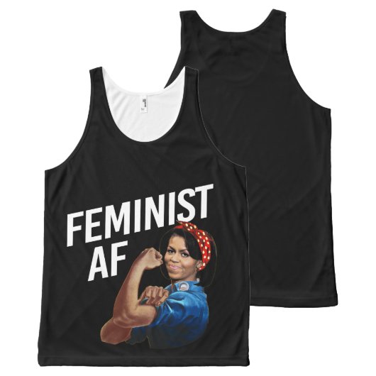 Michelle Obama - Feminist AF - white --  All-Over-Print Tank Top (Front and Back)