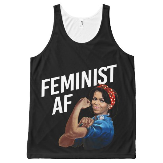 Michelle Obama - Feminist AF - white -- All-Over-Print Tank Top (Front)