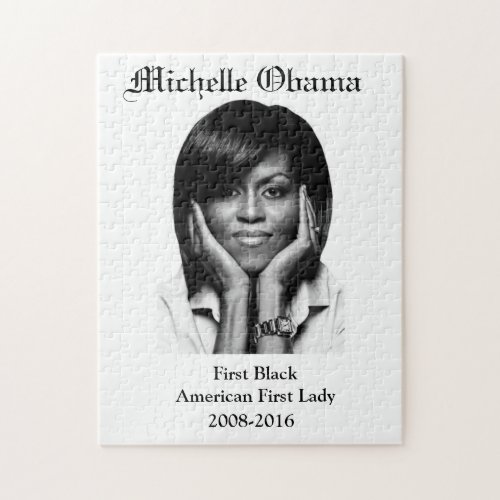 MICHELLE OBAMA FIRST BLACK FIRST LADY poster Jigsa Jigsaw Puzzle