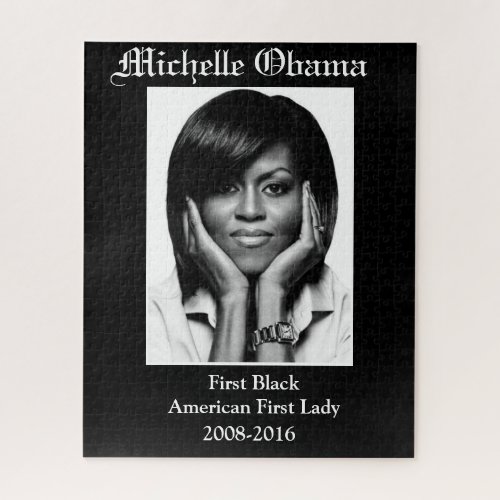MICHELLE OBAMA FIRST BLACK FIRST LADY poster Jigsaw Puzzle