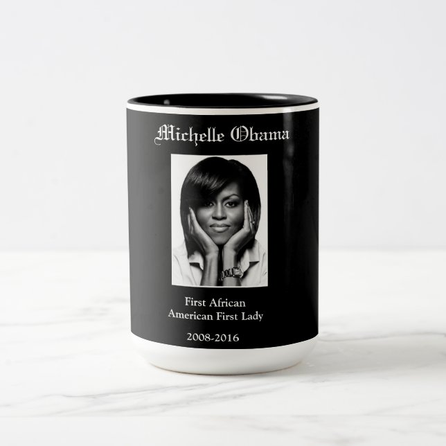 MICHELLE OBAMA FIRST BLACK FIRST LADY Two-Tone COFFEE MUG (Center)