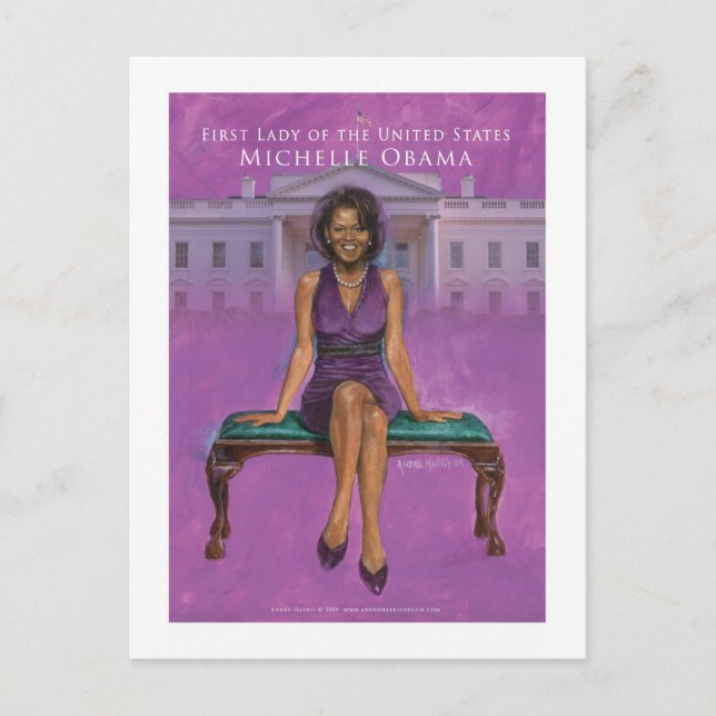 MICHELLE OBAMA FIRST LADY PRINT POSTCARD (Front)