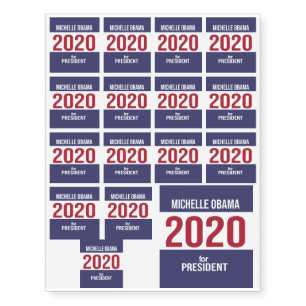 Michelle Obama For President 2020 USA Election Temporary Tattoos