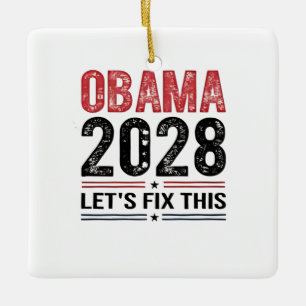 Michelle Obama for President Obama 2028 Ceramic Ornament