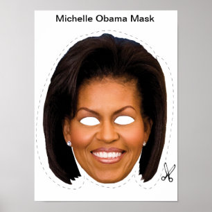 Michelle Obama Halloween Mask Poster