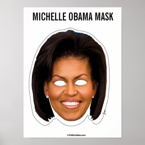 Michelle Obama Mask Cutout Poster