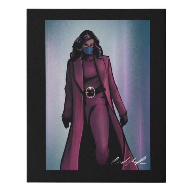Michelle Obama Purple Dress (Biden Inauguration) Faux Canvas Print (Front)