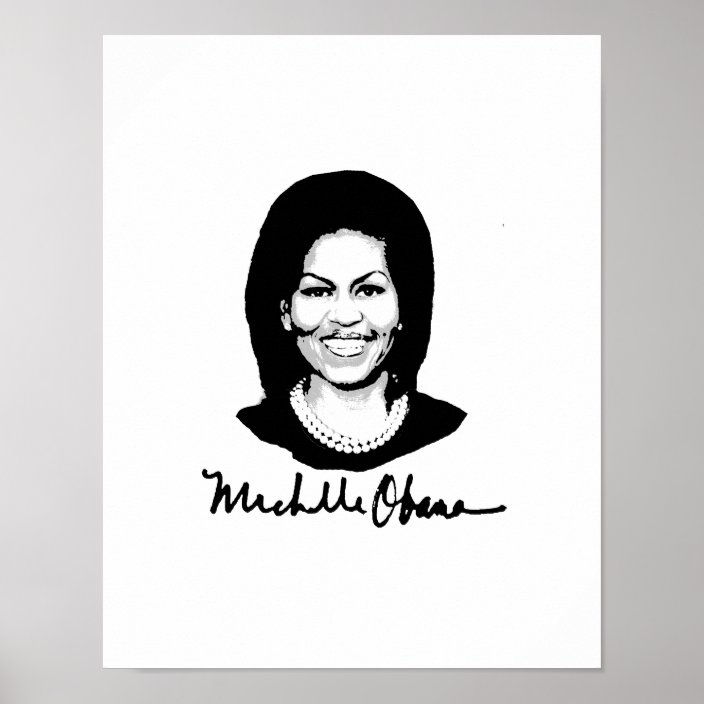 Michelle Obama Signature Png Poster